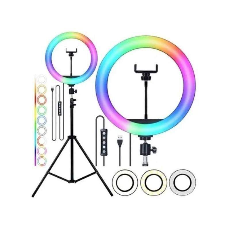 Ring light 12″ Led colorido tripe 2m