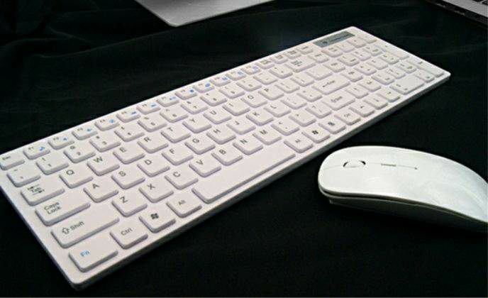 Teclado e Mouse sem fio Slim Kit Branco