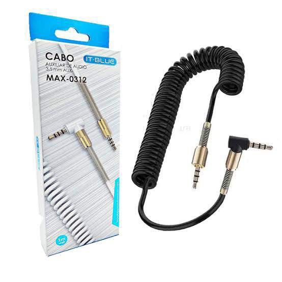 Cabo P2/P2 Auxiliar Esterio 3,5mm 1mt