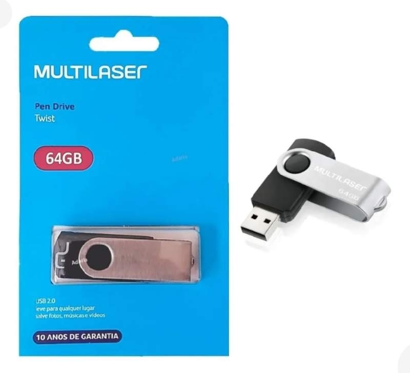 Pendrive 64GB Twist Multilaser