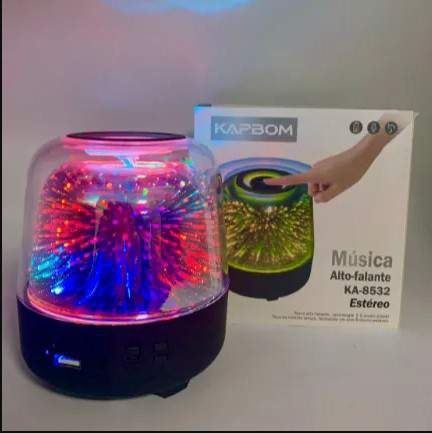 Caixa de Som Bluetooth/USB/SD/FM c/Leds